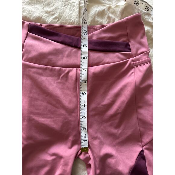 Gymshark Asymmetric Color Block Leggings Dusty Pink Dark Ruby Small - Picture 11 of 11